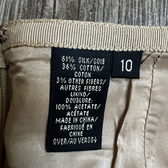Dana Buchman Silk Skirt Womens 10 Pencil Striped 90s Preppy Shiney Classic Work - Picture 6 of 7